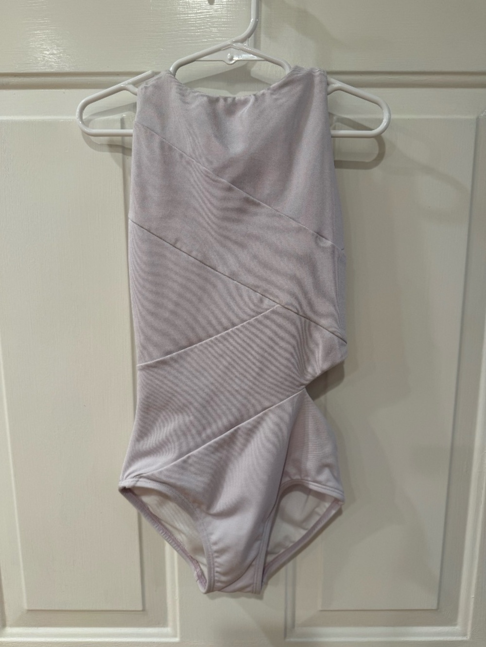 Jo & Jax leotard - youth medium - white/pale pale lavender leotard